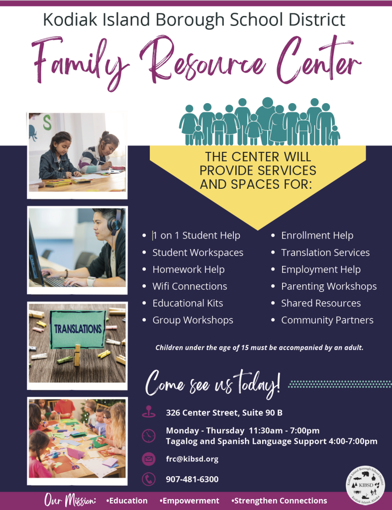 Photo link to the Family Resources Center informational pdf.