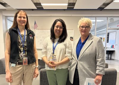 Assistant Principal Symmes, Renee Morales, and Superintendent Dr. Mika.